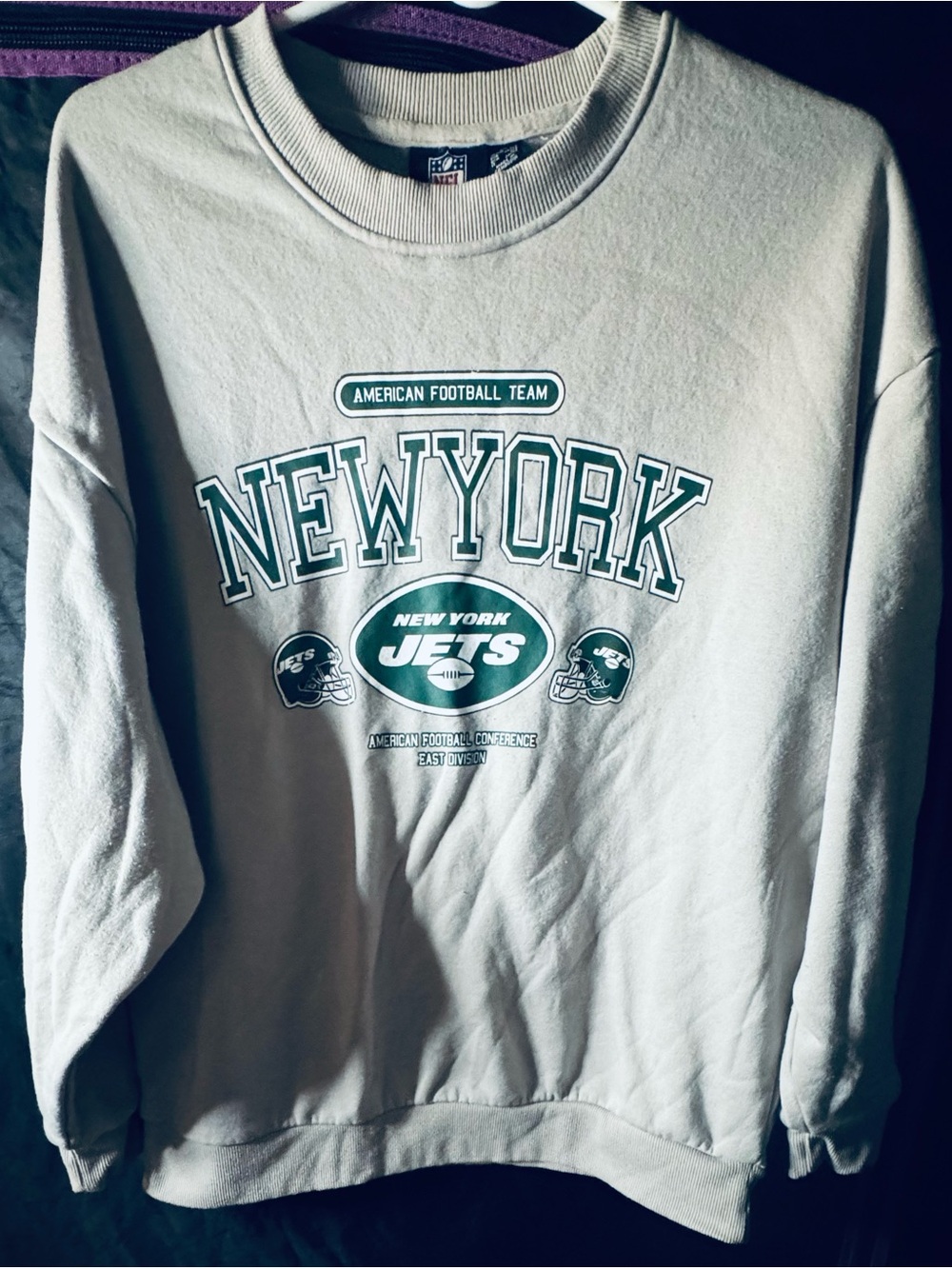 Primark New York Jets Cream Crewneck Sweatshirt